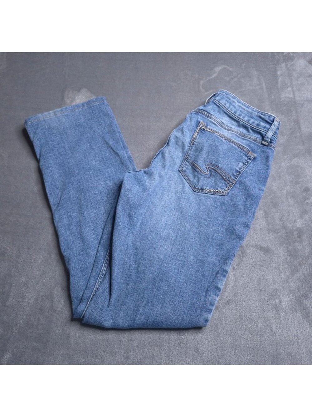 Silver Jeans Womens Elyse Slim Bootcut Jeans 26 Light Wash Stretch Altered